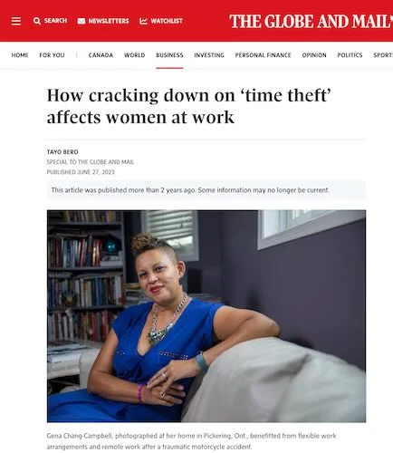 The Globe and Mail: How cracking down on time theft affects women at work