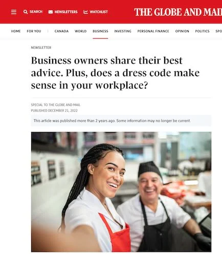 The Globe and Mail: Workplace dress codes: Advice for business owners